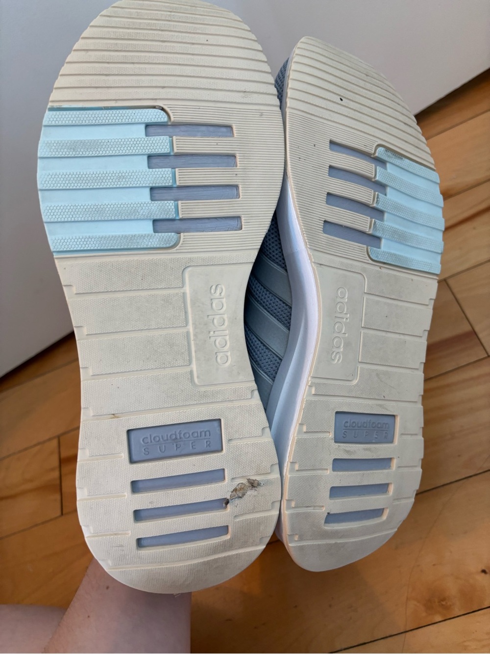 adidas Cloudfoam Gray Athletic Sneakers with Mint Accents - Picture 5 of 6